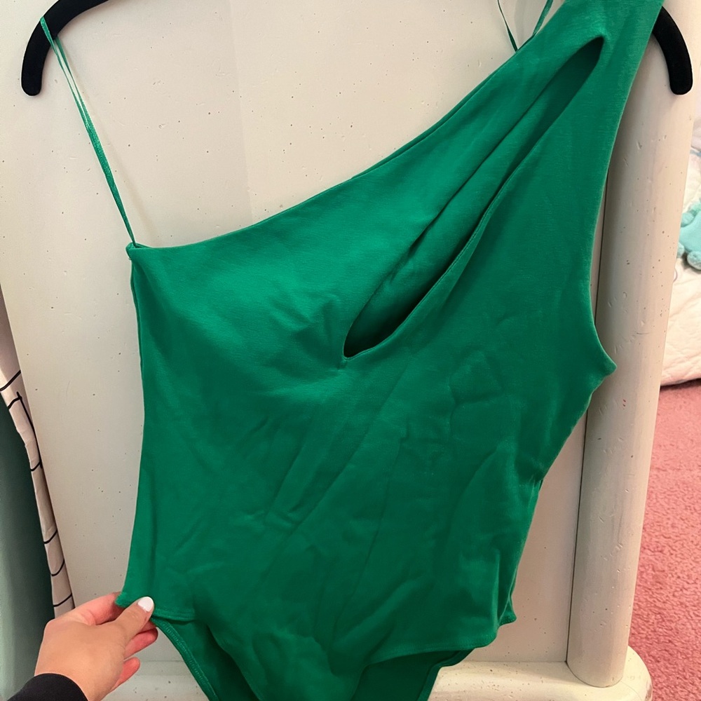 green Zara bodysuit